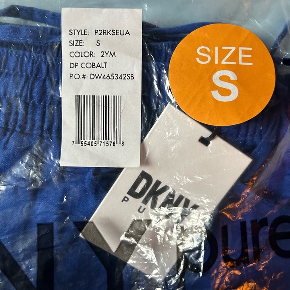 DKNY Wide Leg Crop Pants in Cobalt Blue size S - Picture 2 of 4